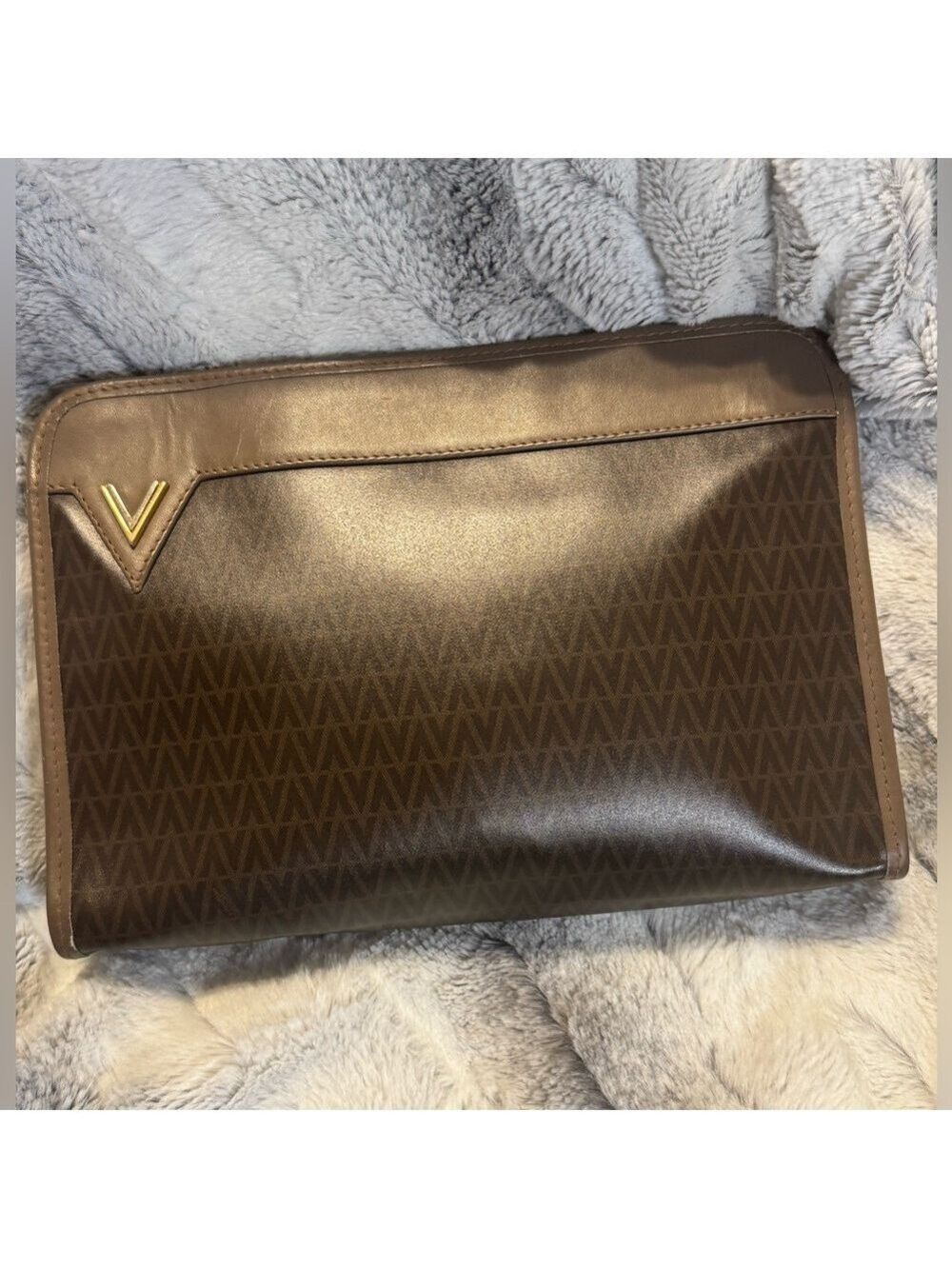 Mario Valentino - Cosmetic Zipper Pouch - Coated Canvas - Nice Conditiono